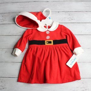 Carter's Baby Girl's Christmas Dress Set Size 6 Months Red Santa Suit